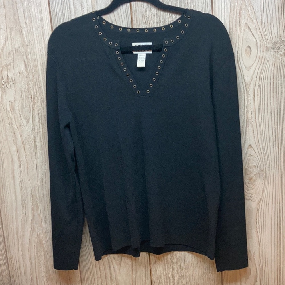 CHICO'S Black LONG SLEEVE TOP